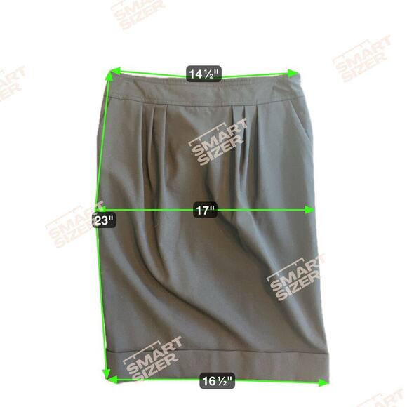 BURBERRY LONDON Black Wool Pleated High Rise Pencil Skirt Cuffed Hem
Sz US4 UK6 - Picture 12 of 14